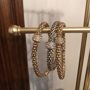 Cute combo gold & silver stretch bracelets